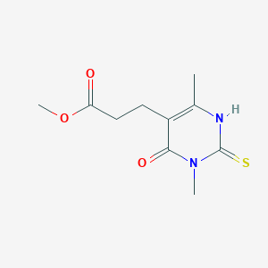 molecular formula C10H14N2O3S B1422006 Methyl 3-(3,6-dimethyl-4-oxo-2-thioxo-1,2,3,4-tetrahydropyrimidin-5-yl)propanoate CAS No. 1242281-50-0