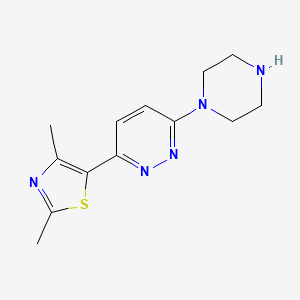 molecular formula C13H17N5S B1422012 3-(2,4-Dimethyl-1,3-thiazol-5-yl)-6-piperazin-1-ylpyridazine CAS No. 1283109-56-7