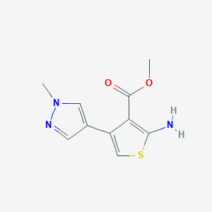 molecular formula C10H11N3O2S B1422024 methyl 2-amino-4-(1-methyl-1H-pyrazol-4-yl)thiophene-3-carboxylate CAS No. 1249622-16-9