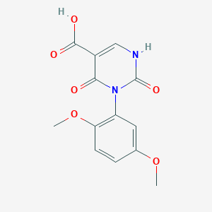 molecular formula C13H12N2O6 B1422026 3-(2,5-Dimethoxyphenyl)-2,4-dioxo-1,2,3,4-tetrahydropyrimidine-5-carboxylic acid CAS No. 1283108-50-8