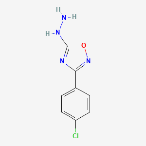 molecular formula C8H7ClN4O B1422029 3-(4-Chlorophenyl)-5-hydrazinyl-1,2,4-oxadiazole CAS No. 1249799-89-0