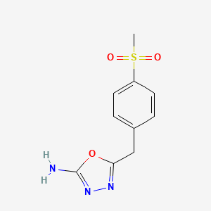 molecular formula C10H11N3O3S B1422030 5-(4-(Methylsulfonyl)benzyl)-1,3,4-oxadiazol-2-amine CAS No. 1257553-09-5