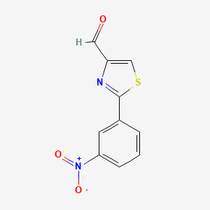 molecular formula C10H6N2O3S B1422036 2-(3-硝基苯基)-1,3-噻唑-4-甲醛 CAS No. 92057-29-9