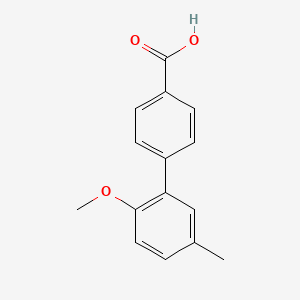 molecular formula C15H14O3 B1422038 2'-甲氧基-5'-甲基-[1,1'-联苯]-4-羧酸 CAS No. 1181269-37-3