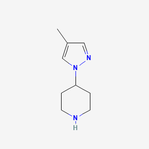 molecular formula C9H15N3 B1422040 4-(4-甲基-1H-吡唑-1-基)哌啶 CAS No. 1211520-55-6