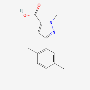 B1422044 2-Methyl-5-(2,4,5-trimethylphenyl)pyrazole-3-carboxylic acid CAS No. 1283107-94-7