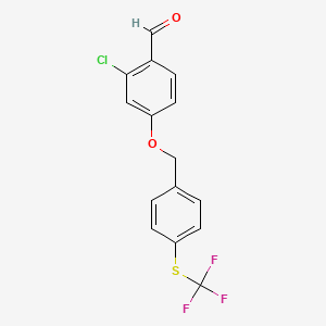 2-Chloro-4-({4-[(trifluoromethyl)sulfanyl]phenyl}methoxy)benzaldehyde