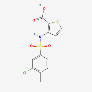 molecular formula C12H10ClNO4S2 B1422060 3-{[(3-氯-4-甲苯磺酰基)氨基]噻吩-2-羧酸} CAS No. 1325304-03-7