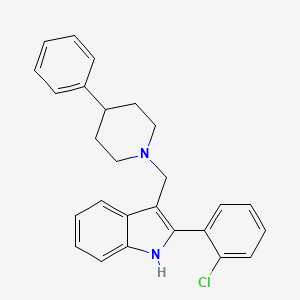 1H-Indole, 2-(2-chlorophenyl)-3-[(4-phenyl-1-piperidinyl)methyl]-