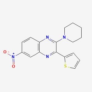 6-Nitro-2-(piperidin-1-yl)-3-(thiophen-2-yl)quinoxaline