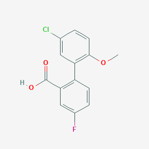 molecular formula C14H10ClFO3 B1422071 2-(5-氯-2-甲氧基苯基)-5-氟苯甲酸 CAS No. 1178334-17-2