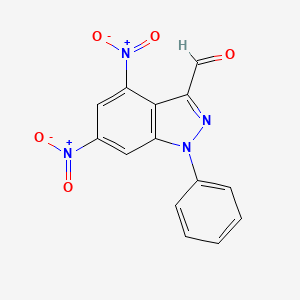 1H-Indazole-3-carboxaldehyde, 4,6-dinitro-1-phenyl-