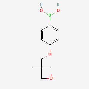 molecular formula C11H15BO4 B1422081 4-(3-甲基氧杂环丁-3-基)甲氧基苯硼酸 CAS No. 1615247-96-5