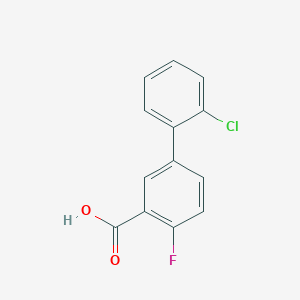 molecular formula C13H8ClFO2 B1422088 2'-Chloro-4-fluoro-[1,1'-biphenyl]-3-carboxylic acid CAS No. 1184837-79-3