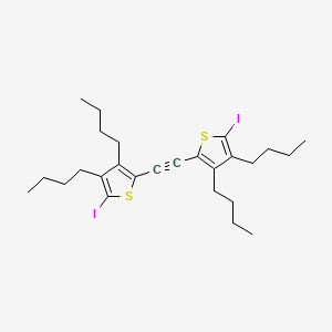 Thiophene, 2,2'-(1,2-ethynediyl)bis[3,4-dibutyl-5-iodo-