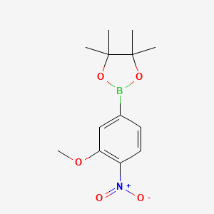 molecular formula C13H18BNO5 B1422101 2-(3-甲氧基-4-硝基苯基)-4,4,5,5-四甲基-1,3,2-二氧杂硼环己烷 CAS No. 755026-96-1