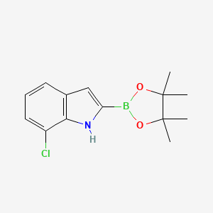 molecular formula C14H17BClNO2 B1422103 7-氯-2-(4,4,5,5-四甲基-1,3,2-二氧杂硼环-2-基)-1H-吲哚 CAS No. 936901-92-7