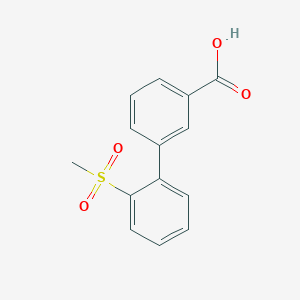 molecular formula C14H12O4S B1422105 2'-(甲磺酰基)联苯-3-羧酸 CAS No. 1194374-30-5