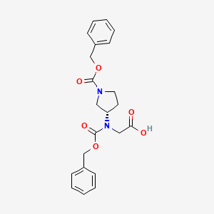 molecular formula C22H24N2O6 B1422130 (S)-2-(((苯甲氧基)羰基)(1-((苯甲氧基)羰基)吡咯烷-3-基)氨基)乙酸 CAS No. 1184179-07-4
