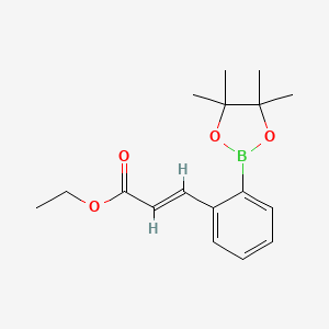 molecular formula C17H23BO4 B1422131 (E)-乙烯基 3-(2-(4,4,5,5-四甲基-1,3,2-二氧杂硼环-2-基)苯基)丙烯酸酯 CAS No. 1132669-74-9