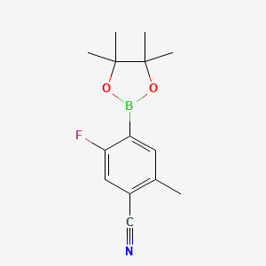 molecular formula C14H17BFNO2 B1422132 5-Fluoro-2-methyl-4-(4,4,5,5-tetramethyl-1,3,2-dioxaborolan-2-YL)benzonitrile CAS No. 1192023-08-7