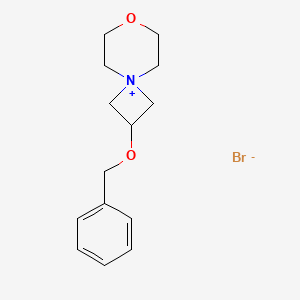 7-Oxa-4-azoniaspiro[3.5]nonane, 2-(phenylmethoxy)-, bromide