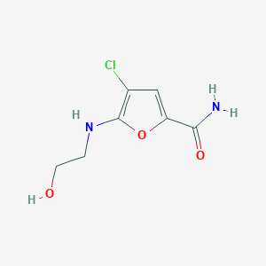 molecular formula C7H9ClN2O3 B14221385 4-Chloro-5-[(2-hydroxyethyl)amino]furan-2-carboxamide CAS No. 826991-39-3