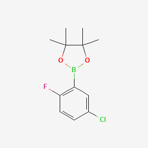 molecular formula C12H15BClFO2 B1422140 2-(5-氯-2-氟苯基)-4,4,5,5-四甲基-1,3,2-二氧杂硼环己烷 CAS No. 1190129-77-1