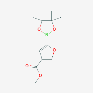 molecular formula C12H17BO5 B1422141 Methyl 5-(4,4,5,5-tetramethyl-1,3,2-dioxaborolan-2-yl)furan-3-carboxylate CAS No. 1111096-29-7