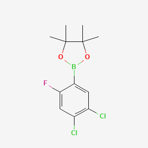molecular formula C12H14BCl2FO2 B1422151 2-(4,5-二氯-2-氟苯基)-4,4,5,5-四甲基-1,3,2-二恶杂硼环丁烷 CAS No. 1116681-96-9