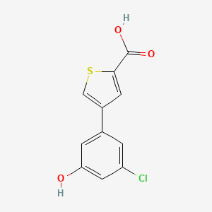 molecular formula C11H7ClO3S B1422157 5-(2-Carboxythiophene-4-YL)-3-chlorophenol CAS No. 1262003-03-1