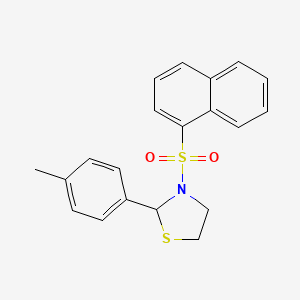 molecular formula C20H19NO2S2 B14221682 2-(4-Methylphenyl)-3-(naphthalene-1-sulfonyl)-1,3-thiazolidine CAS No. 537678-34-5