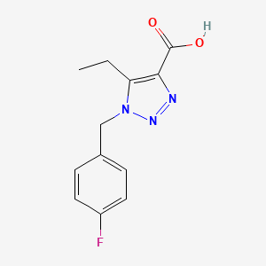 molecular formula C12H12FN3O2 B1422180 5-乙基-1-(4-氟苄基)-1H-1,2,3-三唑-4-羧酸 CAS No. 1266927-20-1