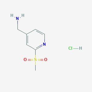 molecular formula C7H11ClN2O2S B1422198 (2-(Methylsulfonyl)pyridin-4-yl)methanamine hydrochloride CAS No. 1220166-15-3