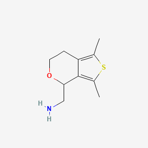 molecular formula C10H15NOS B1422209 (1,3-二甲基-6,7-二氢-4H-噻吩[3,4-c]吡喃-4-基)甲胺 CAS No. 1310426-26-6