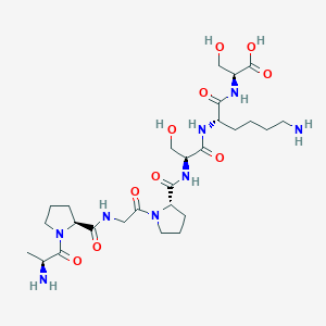 molecular formula C27H46N8O10 B14222216 H-Ala-Pro-Gly-Pro-Ser-Lys-Ser-OH CAS No. 498565-49-4