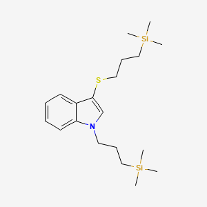 molecular formula C20H35NSSi2 B14222260 1-[3-(Trimethylsilyl)propyl]-3-{[3-(trimethylsilyl)propyl]sulfanyl}-1H-indole CAS No. 827021-64-7