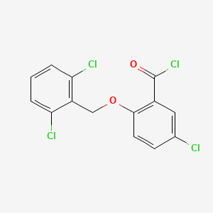 molecular formula C14H8Cl4O2 B1422235 5-Chloro-2-[(2,6-dichlorobenzyl)oxy]benzoyl chloride CAS No. 1160260-26-3