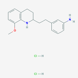 molecular formula C18H24Cl2N2O B1422243 (3-[2-(8-Methoxy-1,2,3,4-tetrahydroquinolin-2-yl)ethyl]phenyl)amine dihydrochloride CAS No. 1212060-00-8