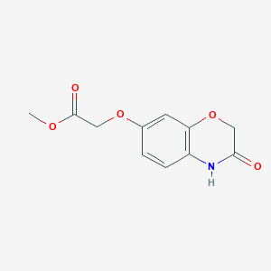 molecular formula C11H11NO5 B1422251 methyl [(3-oxo-3,4-dihydro-2H-1,4-benzoxazin-7-yl)oxy]acetate CAS No. 1212059-84-1