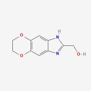 molecular formula C10H10N2O3 B1422254 6,7-二氢-1H-[1,4]二氧杂环[2,3-f]苯并咪唑-2-基甲醇 CAS No. 870544-33-5