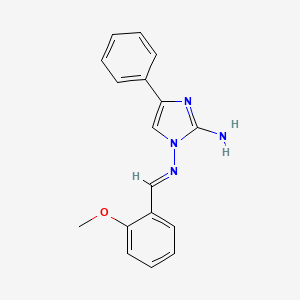 molecular formula C17H16N4O B1422261 N1-[(1E)-(2-Methoxyphenyl)methylene]-4-phenyl-1H-imidazole-1,2-diamine CAS No. 1993501-23-7