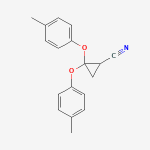 2,2-Bis(4-methylphenoxy)cyclopropane-1-carbonitrile