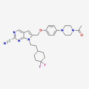 7H-Pyrrolo[2,3-d]pyrimidine-2-carbonitrile, 6-[[4-(4-acetyl-1-piperazinyl)phenoxy]methyl]-7-[2-(4,4-difluorocyclohexyl)ethyl]-