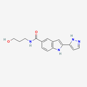 2-(1,2-Dihydro-3H-pyrazol-3-ylidene)-N-(3-hydroxypropyl)-2H-indole-5-carboxamide