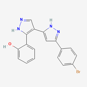 6-{4-[5-(4-Bromophenyl)-1,2-dihydro-3H-pyrazol-3-ylidene]-2,4-dihydro-3H-pyrazol-3-ylidene}cyclohexa-2,4-dien-1-one