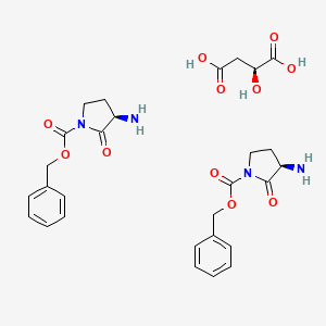 molecular formula C28H34N4O11 B14222721 benzyl (3R)-3-amino-2-oxopyrrolidine-1-carboxylate;(2S)-2-hydroxybutanedioic acid CAS No. 647013-74-9