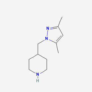 molecular formula C11H19N3 B1422277 4-[(3,5-dimethyl-1H-pyrazol-1-yl)methyl]piperidine CAS No. 1211498-15-5