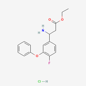 molecular formula C17H19ClFNO3 B14222818 Ethyl 3-amino-3-(4-fluoro-3-phenoxyphenyl)propanoate hydrochloride CAS No. 502841-93-2