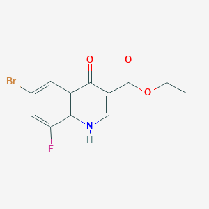molecular formula C12H9BrFNO3 B1422289 ethyl 6-bromo-8-fluoro-4-oxo-1H-quinoline-3-carboxylate CAS No. 228728-06-1